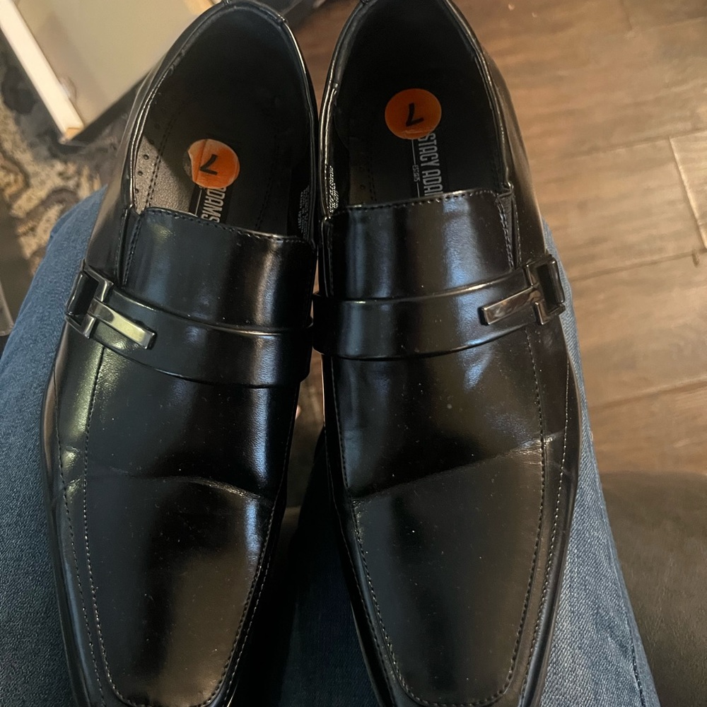 Stacy Adams Black Oxford Shoes with Polished Leather Finish